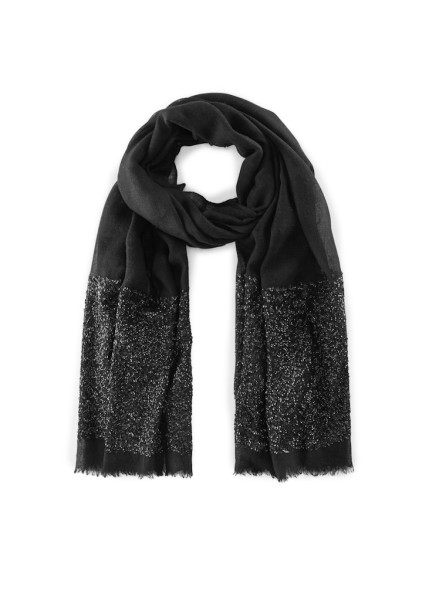 Premium Schal aus feiner Seide-Woll-Mischung mit Pailletten