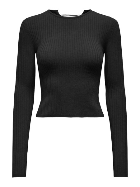 ONLMIE LIFE LS CROP STRING O-NECK KNT