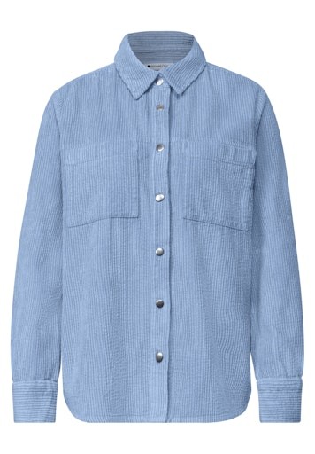 Langarm Hemdbluse aus Cord mit Knöpfen