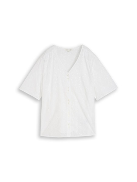 Plus Size - Bluse mit Lochstickerei