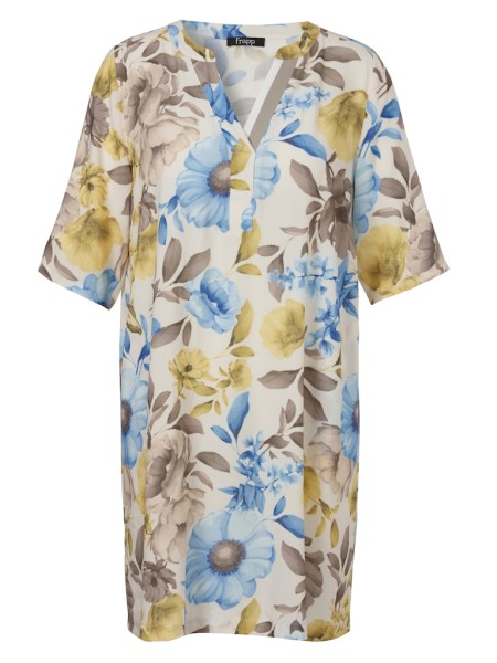 Kleid V-Ausschnitt 3/4 Arm Druck
