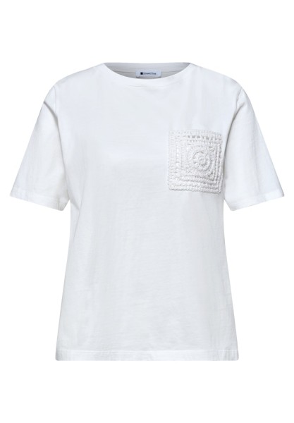T-Shirt mit Rundhals und Crochet-Tasche