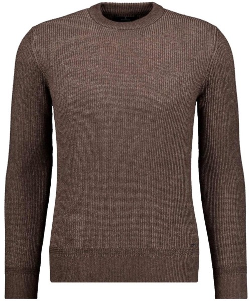 Strick-Pullover Rundhals Bicolour, Baumwolle/Kaschmir