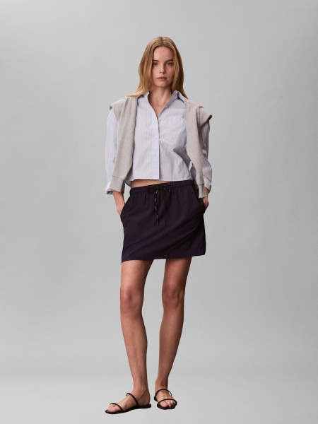 YARNDYE COTTON POPLIN CROPPED SH