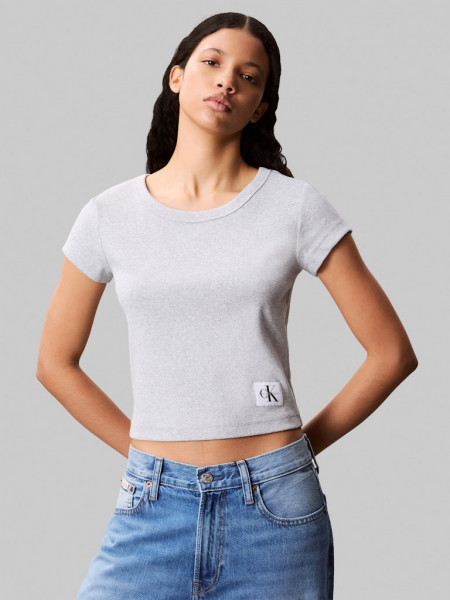 A- WOVEN LABEL 2X2 RIB BABY TEE