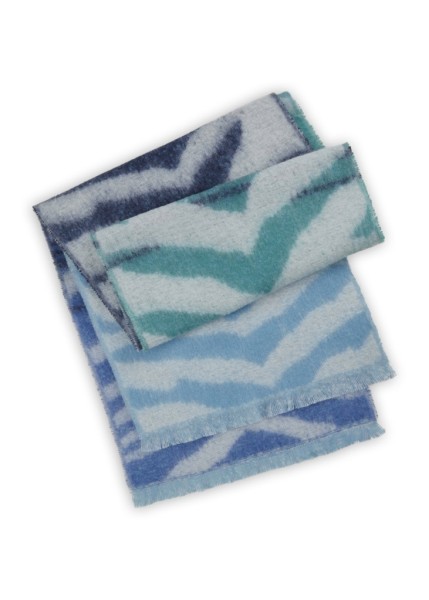 warmer XL-Jacquard- Schal aus recyceltem Polyester mit Tigermotiv