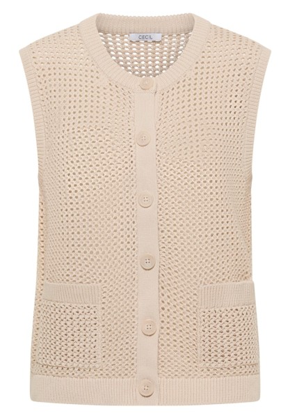 Weste mit Rundhals im Crochet-Look